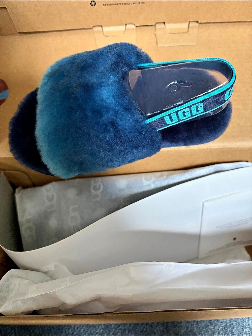 UGG T Fluff Yeah Slide Gradient Blue Slide Size 9 Toddler- New in Box